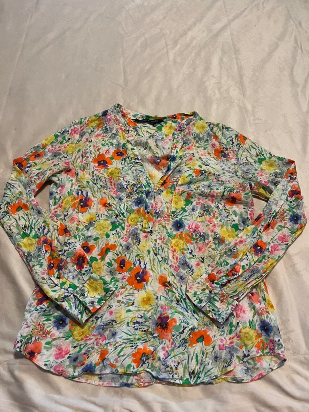 Zara Women’s Floral Long-Sleeve Blouse - Multicolor